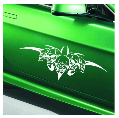 Big Size 60x20cm 3D Skulls Car Hood Size Door Stickers