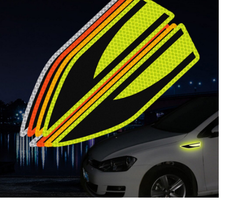 1 Pair Reflective Strips Security Car Stickers Warning Tape Safety Night Luminous