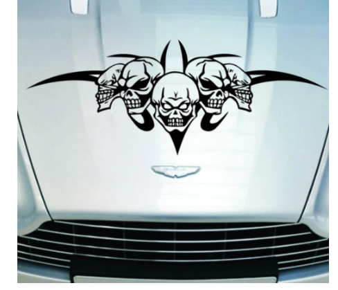 Big Size 60x20cm 3D Skulls Car Hood Size Door Stickers