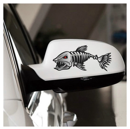 1 Pair 3D Funny Fish Bones Stickers Creative