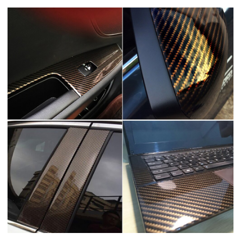 60cmx500cm Glossy 2D Carbon Fiber Vinyl Film Car Decorative