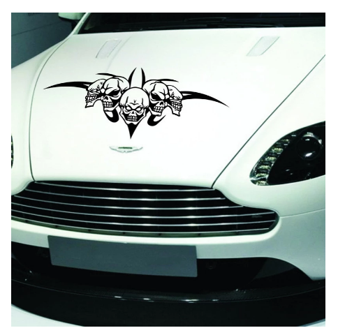 Big Size 60x20cm 3D Skulls Car Hood Size Door Stickers