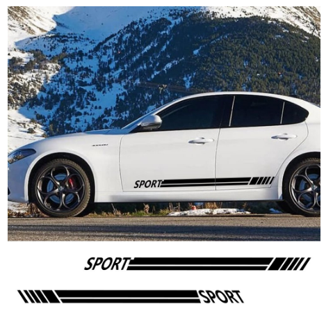 2pcs 160cmx9cm Racing Sports Car Stickers