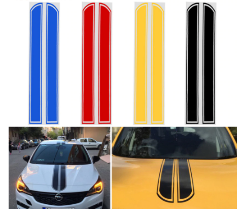 2PCS/Set 130*22cm Car Hood Stickers Car Cover Auto Decoration