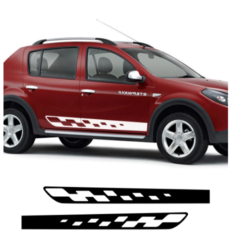 2pcs For Renault Dacia Duster  Car Styling Side Stripes Sticker 