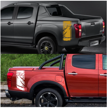 2Pcs For Isuzu Dmax Car Side Stickers