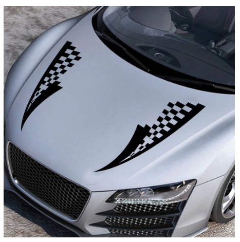 2Pcs Car Hood Over Stickers