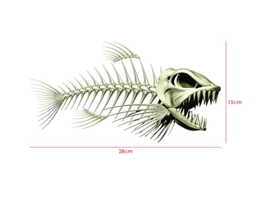 28*15cm 3D Fish Bones Funny Stickers Car Styling Car Stickers Vinyl 