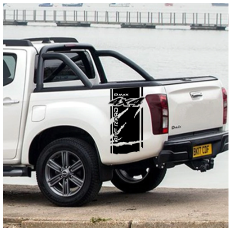 2Pcs For Isuzu Dmax Car Side Stickers