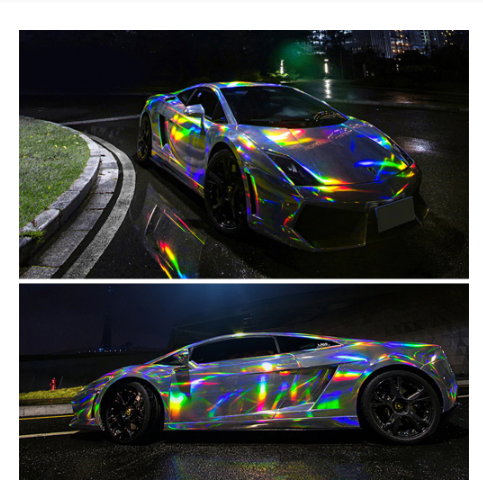 2m/5m/20m*152cm/Roll Car Stickers Holographic Chrome Vinyl