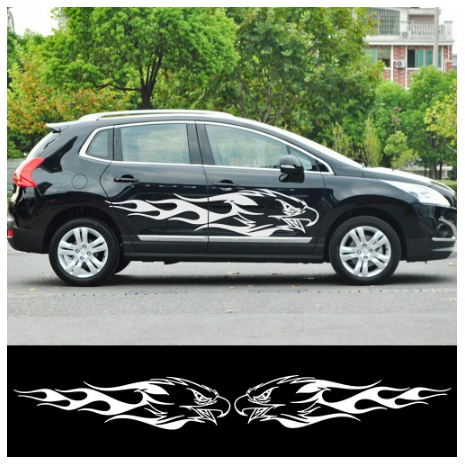 2PCS Car Stickers Eagle Head Decals For For BMW