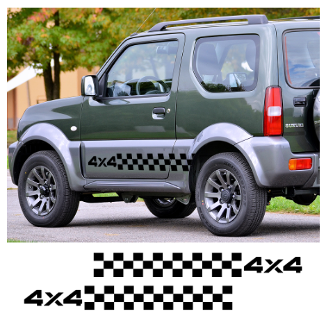 For Suzuki Jimny 2pcs Car Side Skirts Stickers