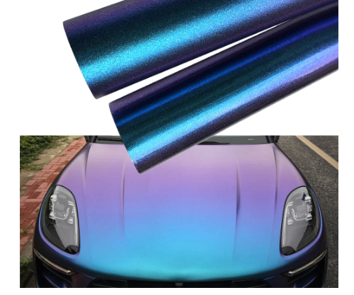 50x200cm Glossy/Matt Blue Purple Chameleon Pearl Glitter Vinyl