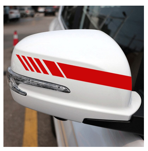 1 Pair 15.3x2cm Car Rearview Mirror Stripes Stickers