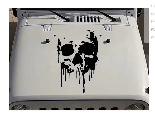 70x45cm Bloody Skull Personality Car Stickers For Car Hood Body