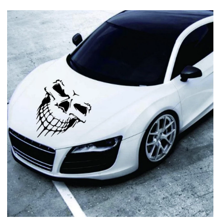 Personality Car Stickers Reflective Skull Hood Side Door Decals Vinyl