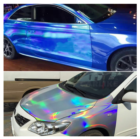 2m/5m/20m*152cm/Roll Car Stickers Holographic Chrome Vinyl