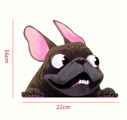 1PCS Creative 3D Car Window Stickers Funny Lovely Dog