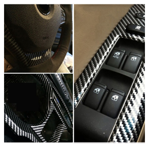 10cm*100cm 2D High Glossy Carbon Fiber Vinyl Wrap 