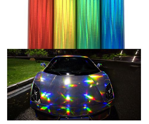 2m/5m/20m*152cm/Roll Car Stickers Holographic Chrome Vinyl