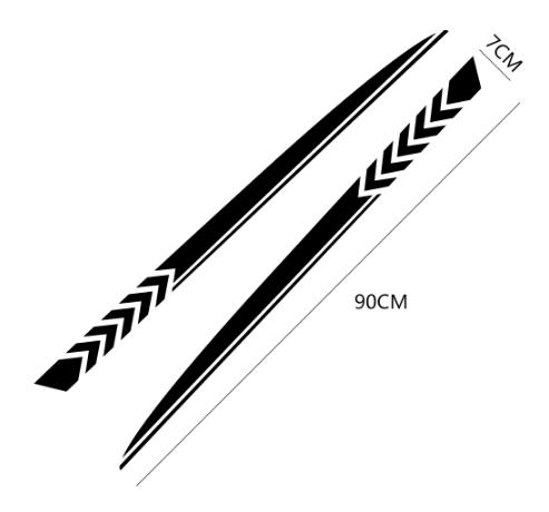 2Pcs Long Side Stripes DIY Car Sticker