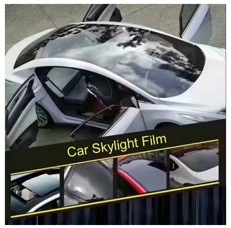 1.35MX2M/3M Glossy Car Skylight Film With Bubble Free Black