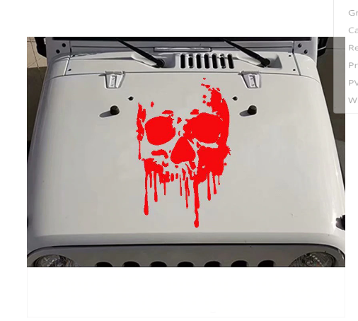 70x45cm Bloody Skull Personality Car Stickers For Car Hood Body