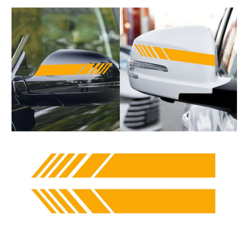 1 Pair 15.3x2cm Car Rearview Mirror Stripes Stickers